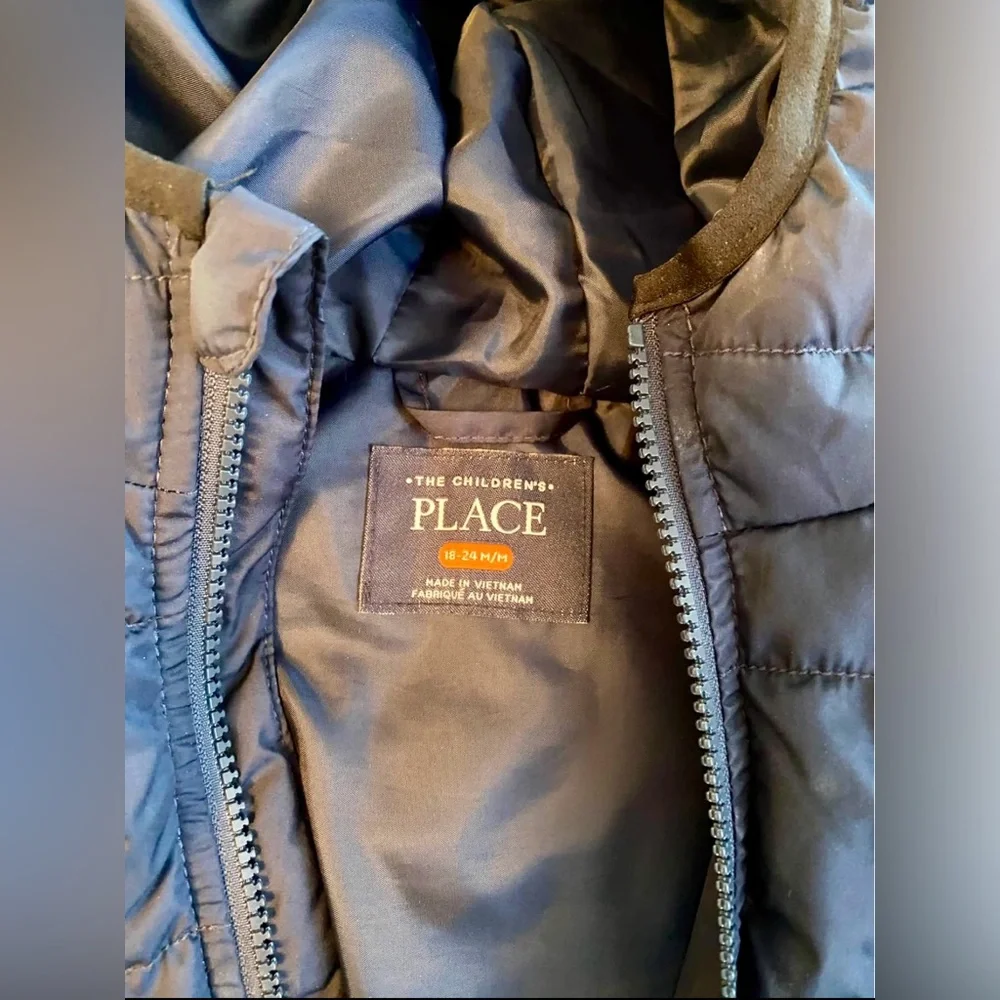 The Children’s Place Boys Blue Jacket 18–24M Zip Up Coat Toddler Had Hood